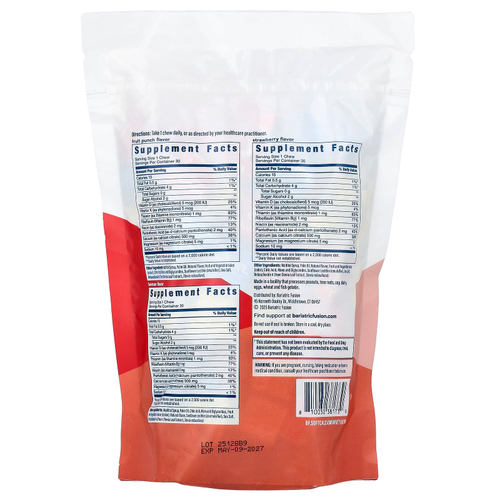 Bariatric Fusion, ассорти мягких жевательных таблеток с кальцием, фруктовое ассорти, 90 жевательных таблеток