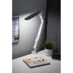 Настольный светильник ЭРА NLED-496-12W-S светодиодный на струбцине серебро