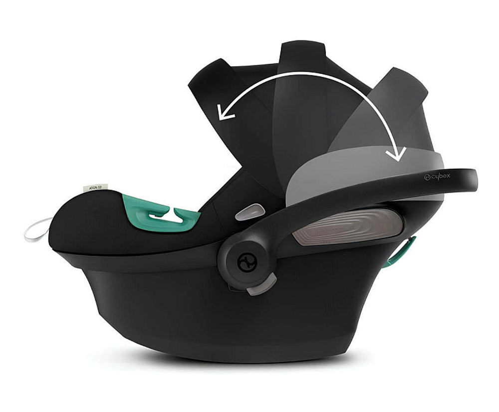 Коляска 3 в 1 Cybex Priam IV Rosegold complete и автокресло Aton S2 i-Size Moon Black Leaf Green