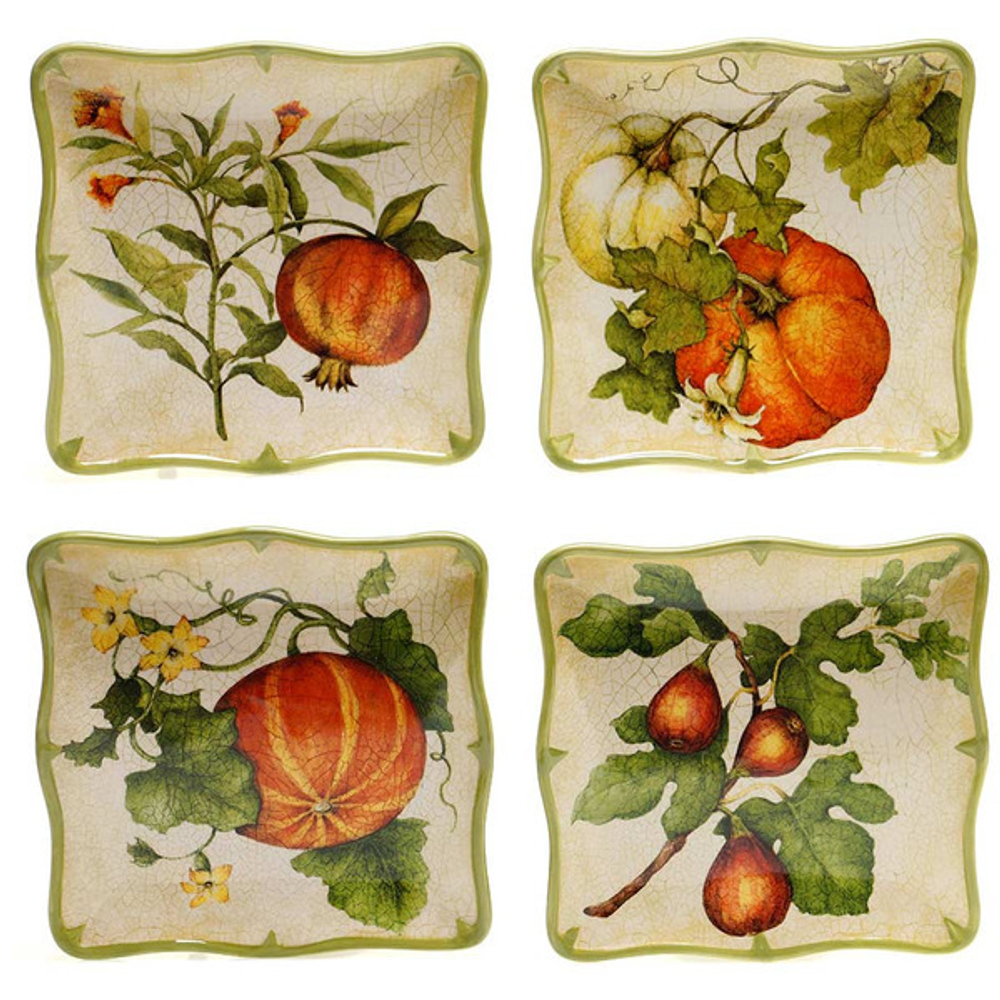 Тарелка десертная квадратная Certified Int. Тыквы 15см