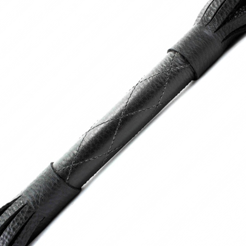 Кожаная чёрная плетка 60см БДСМ Арсенал 54005