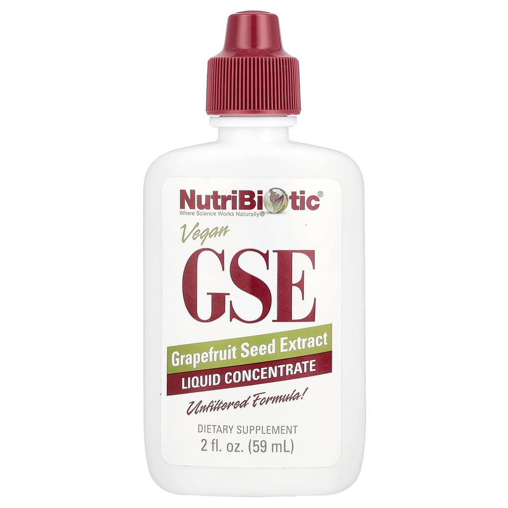 NutriBiotic, веганский экстракт косточек грейпфрута, жидкий концентрат, 100 мг, 59 мл (2 жидк. унции)