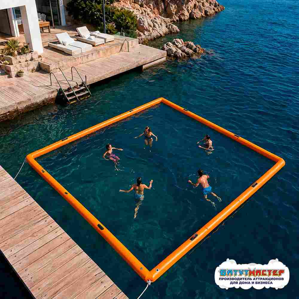 Надувное ограждение для купания в открытом море «АкваЛиния», 8×8×0,6 м