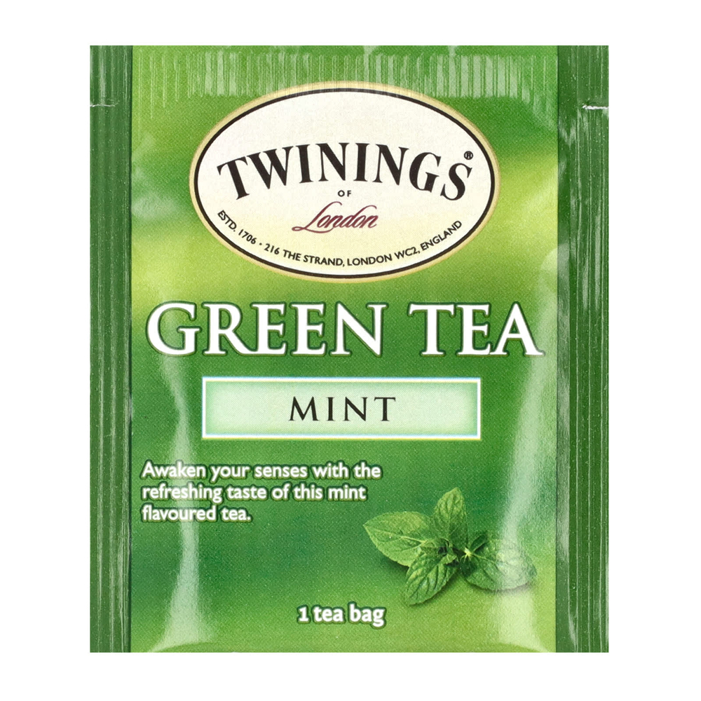 Twinings, Ароматизированный зеленый чай, мята, 20 чайных пакетиков, 40 г (1,41 унции)