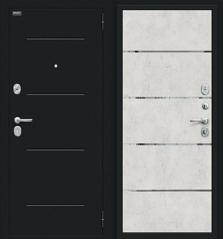 Дверь стальная Bravo R Лайн Букле черное/Look Art