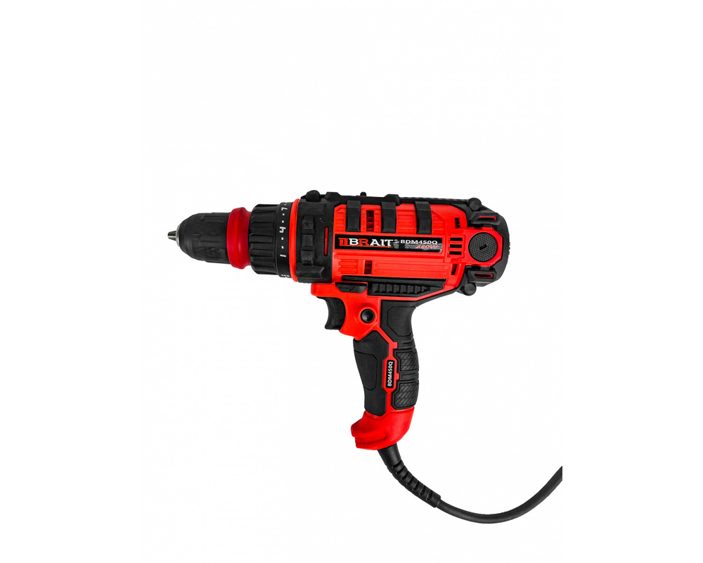 Дрель-шуруповерт BRAIT сетевая BDM450Q, 450Вт, 10м