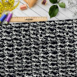 Ткань премиум атлас черно-белая мелодрама