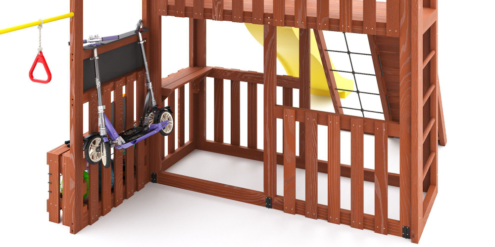 Детская площадка Савушка КУБ-3 (Махагон) подушками и коконом