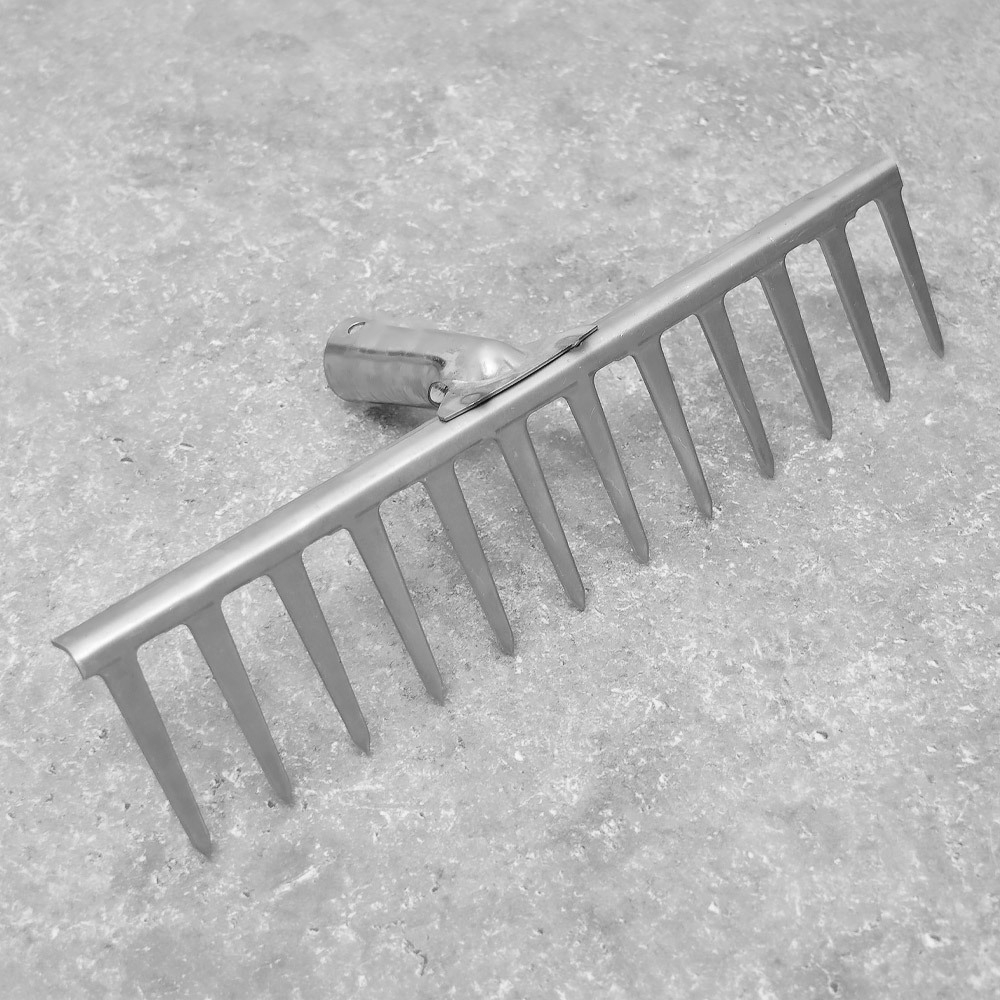 Грабли прямые 12-ти зубые нерж, без черенка, ГП-12