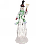 Сувенир с подсветкой «Снеговик с метлой» 34*11 см