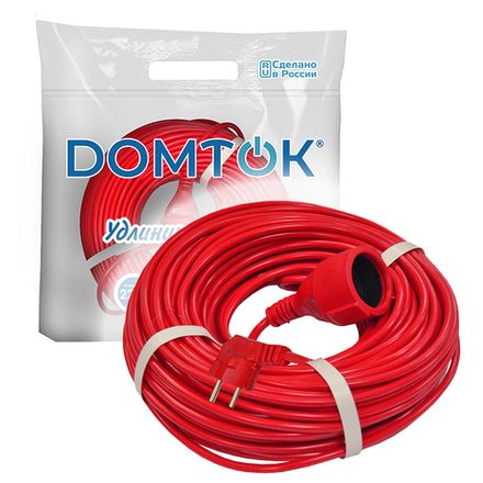 Удлинитель-шнур "DOMTOK" ПВС 3*1, 2,2кВт, з/к 40м (1/8)
