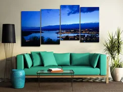 Модульная картина "Закат на пристани"