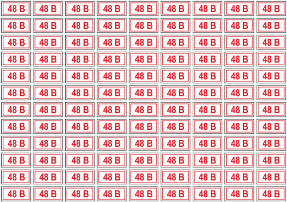 Набор наклеек на розетки "48В", 3х1,5 см.