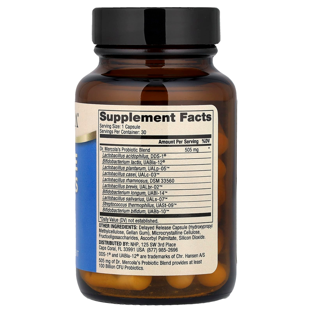 Dr. Mercola, комплексные пробиотики, 100 млрд КОЕ, 30 капсул