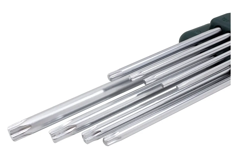 Набор ключей TORX RF-5098XL: экстра длинных Т10-Т50 9пр. на пласт. держат. ROCKFORCE