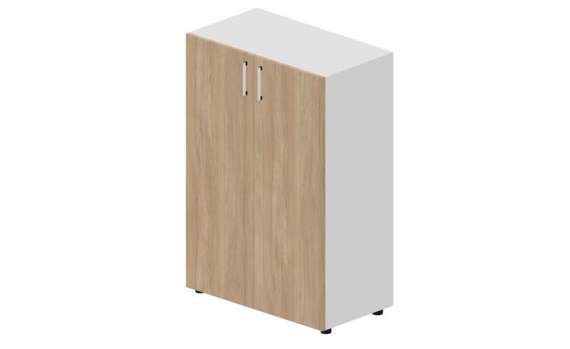 Шкаф 80х44х118см для документов (2 двери, 2 полки, ручки - хром)