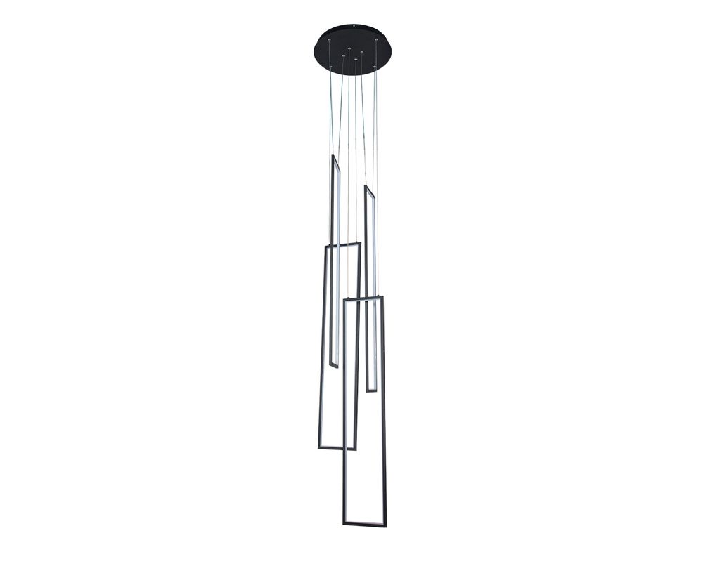 Люстра каскадная Алони черный d40 h500 (W100*20) Led 128W (4000K)