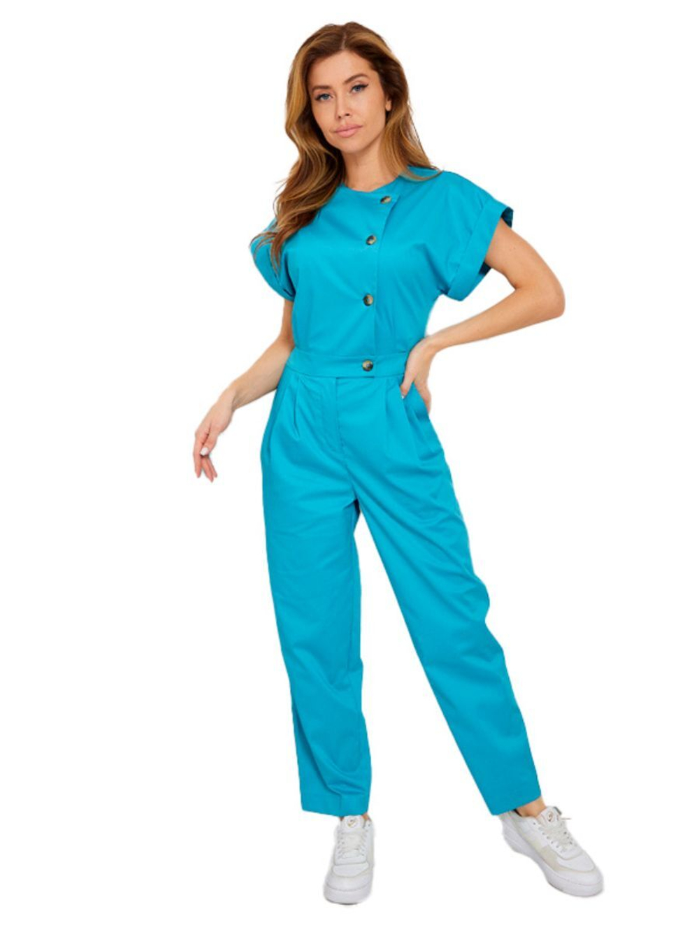 Комбинезон медицинский женский Dr. Nice DRN275 Beauty, серо-голубой, 42-44