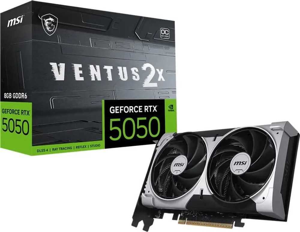 Видеокарта MSI NVIDIA  GeForce RTX 5050 RTX 5050 8G VENTUS 2X OC 8ГБ Ventus 2X, GDDR6, OC,  Ret