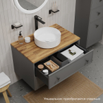 Тумба подвесная IDDIS Torr, со столешницей, 80 см, темно-серый, TOR80DBi95K