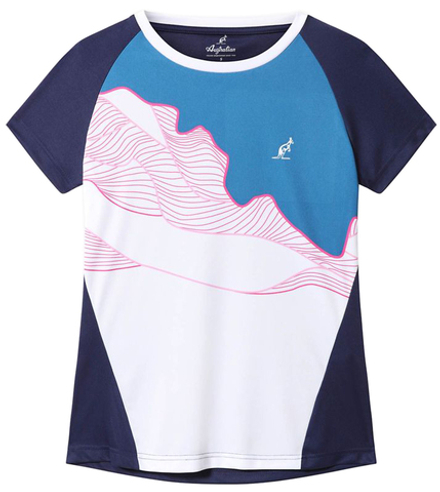 Женская теннисная футболка Australian Ace T-Shirt With Print In Front - blue cosmo