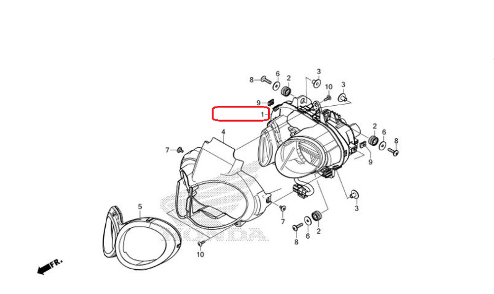 33100-KZZ-J01. HEADLIGHT ASSY. Headlight Honda CRF250-300Rally
