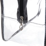 Косметичка прозрачная «MALINKA SHOP», цвет окантовки черный, 28*20*15см