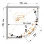 Душевой уголок Cezares STYLUS-O-M-R-2-90-C-Cr
