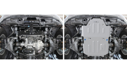 Защита радиатора и картера Rival для Toyota Land Cruiser 300 (без KDSS) (V - 3.5; 4.0) 2021-н.в., алюминий 3.8 мм, с крепежом, штампованная, 333.9551.1