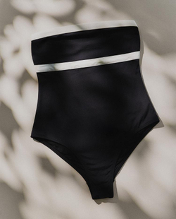 ZARA HOME КУПАЛЬНИК С КОНТРАСТНОЙ ПОЛОСОЙ, ЧЕРНЫЙ