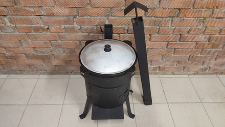 Печь для казана объемом 10 литров с дымоходом