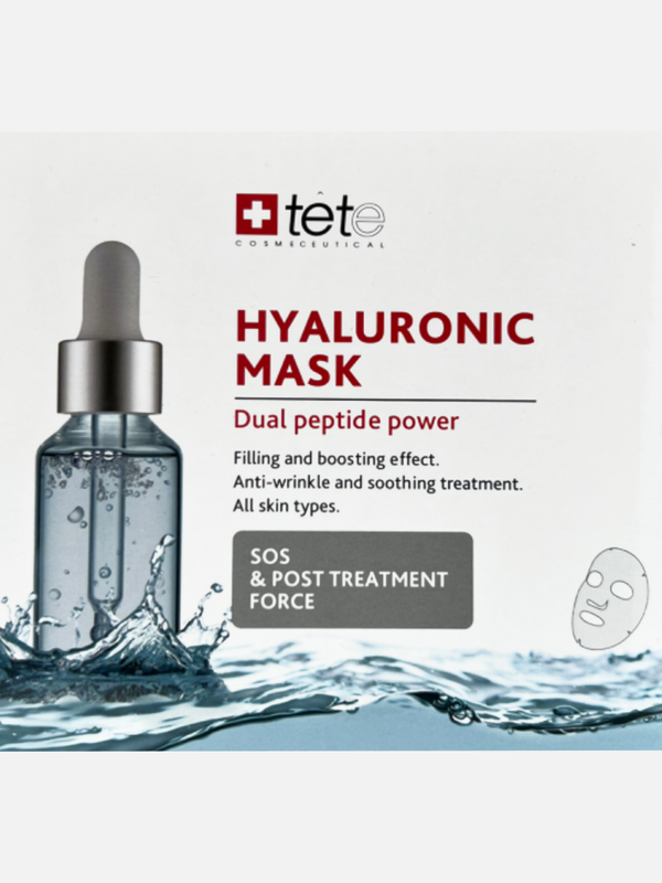 Маска тканевая BOX Hyaluronic Mask SOS and Post Treatment Force, Tete Cosmeceuticals, 1 саше