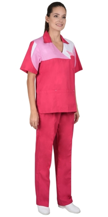 Костюм "ЛОТОС" женский сливовый с тепло-розовым