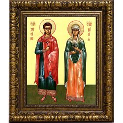 Хрисанф и Дария Святые мученики . Икона на холсте.