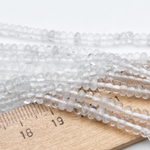 Горный хрусталь бусины, рондель, размер около 4,2*2,3 мм, цена за 19 см (1/2 нити)