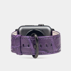 Ремешок для Apple Watch 42/44/45/49mm Classic из кожи крокодила фиолетового цвета