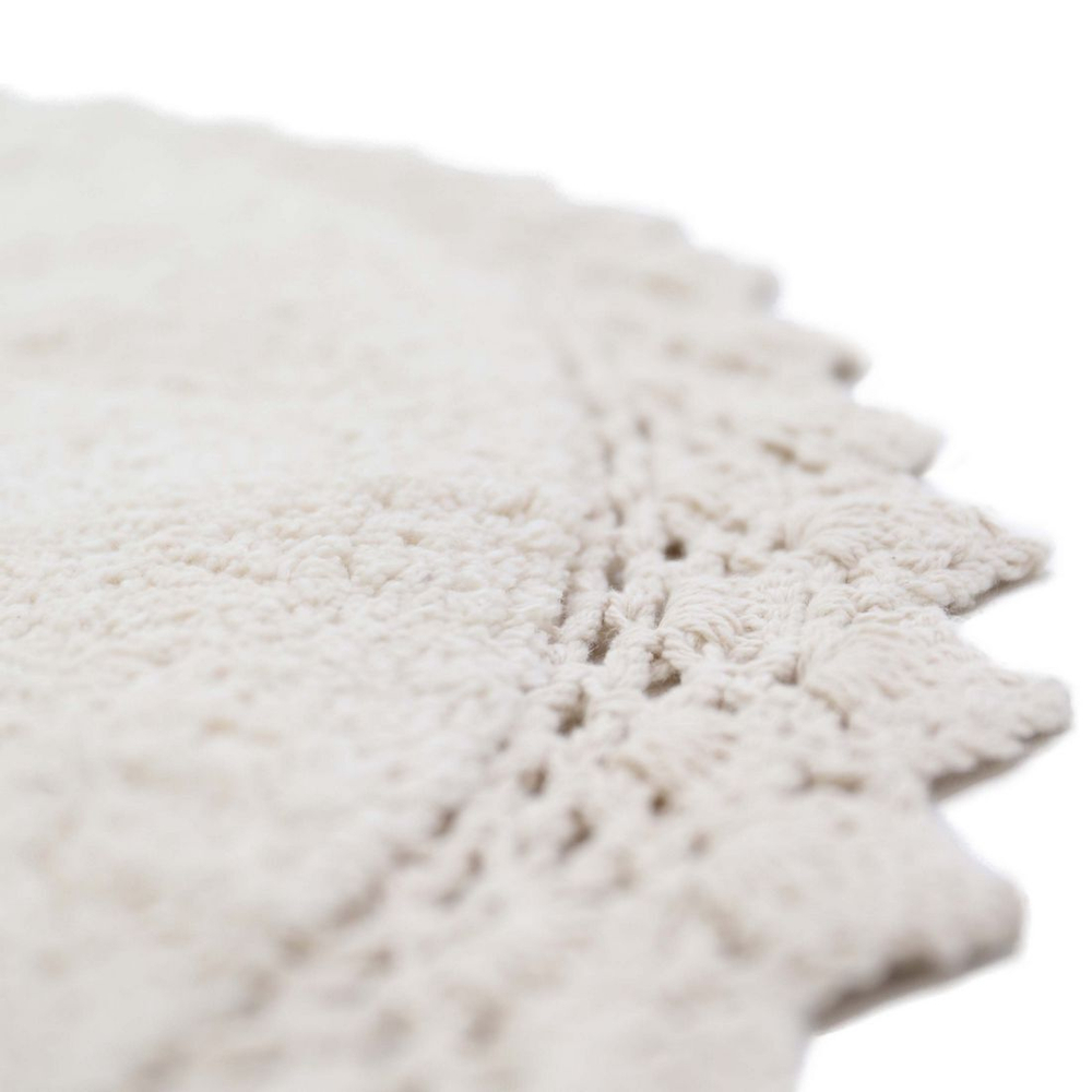 Стираемый коврик Nattiot Perla Ecru (Ø110 см), хлопок, бежевый