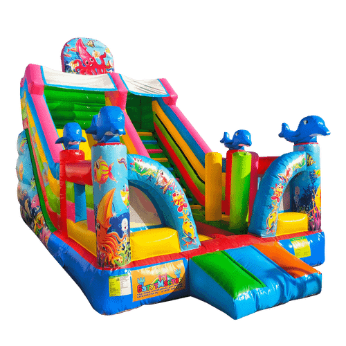 Коммерческий надувной батут-горка «Приключения рыбки» 7*4*5.5 м