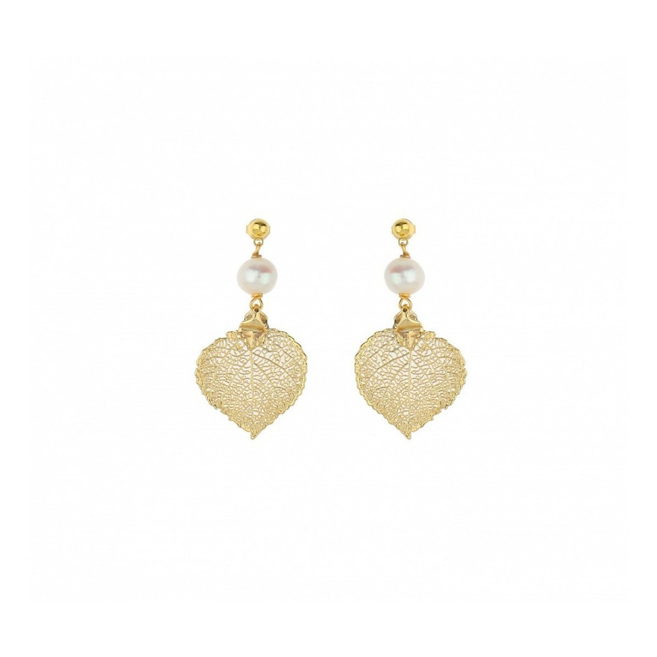 Серьги листья Ester Bijoux Тополь OR924-S BW