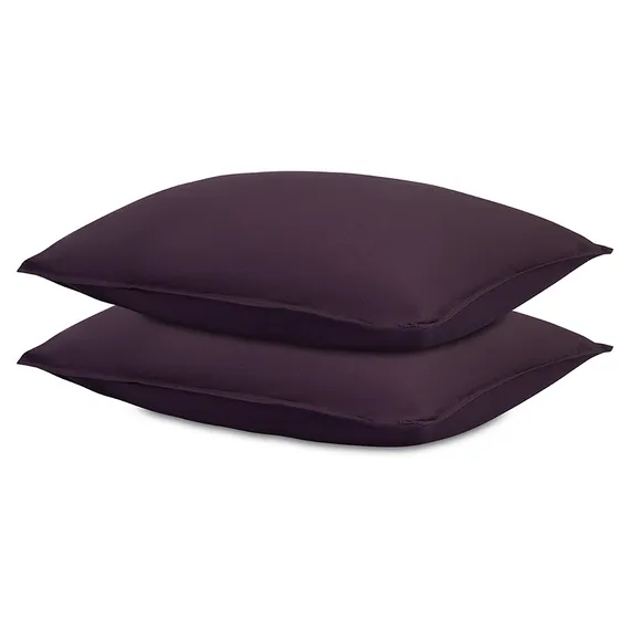 Комплект постельного белья из стираного перкаля сливового цвета из коллекции essential, 150х200 см