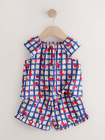 Топ и шорты в комплекте для девочки Next AC4-613, Синий, Белый