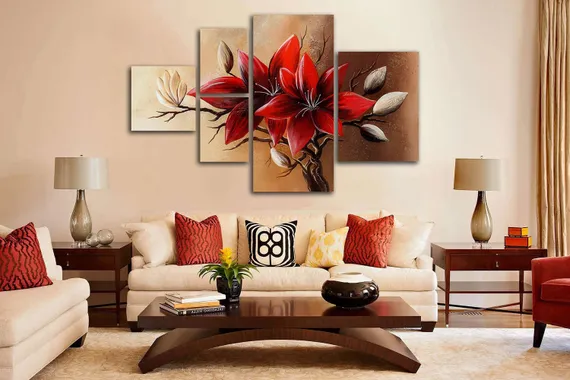 Модульная картина "Огненный лепесток"
