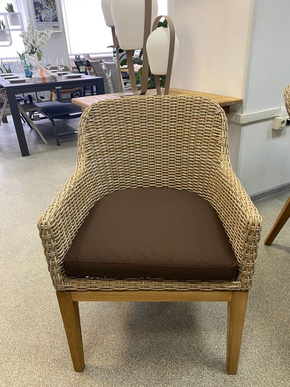 Ontario, стул бежевый, искусственный ротанг/тик