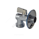 Кран шаровой латунь бытовой хром угловой R614 G1/2"х3/4" Ру10 НР переходной флажок с отражателем Giacomini R614X004