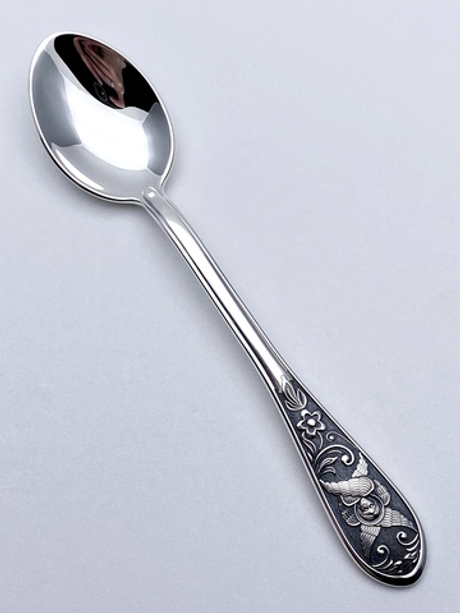 Ложка из серебра /Частичное чернение/Серафим