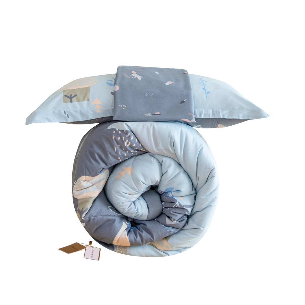 Комплект постельного белья Сатин с Одеялом Young 100% хлопок на резинке OBKR019