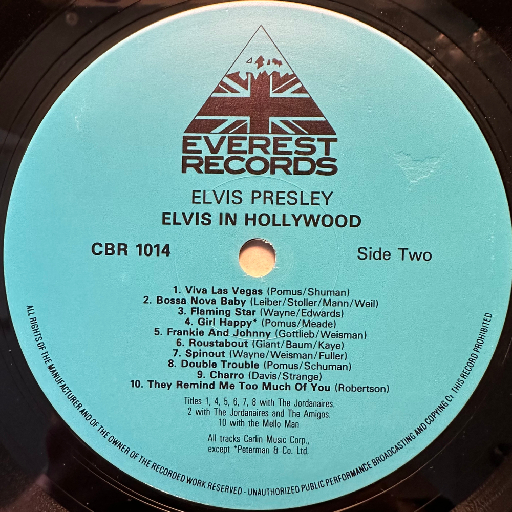 Elvis Presley - Elvis In Hollywood (Англия 1976г.)