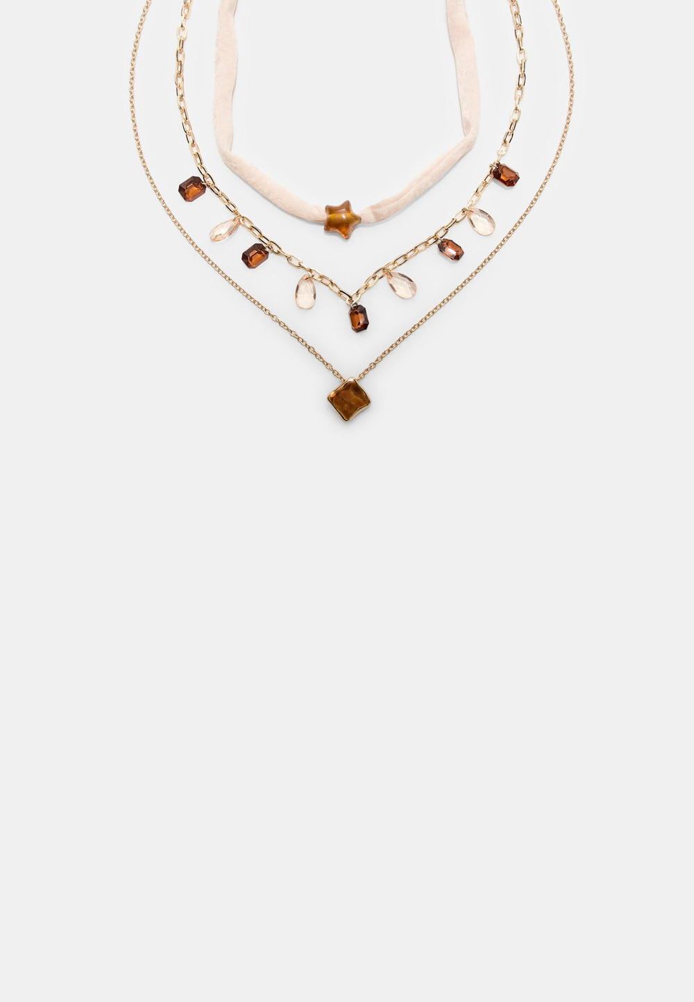 STRADIVARIUS Набор из 3 ожерелий, золотой