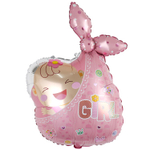 Шар Фольгированный Малыш девочка в пеленке (Розовый)