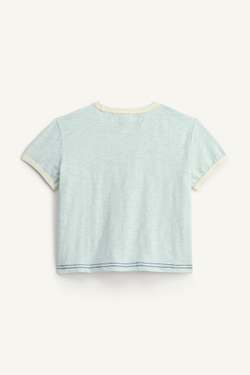 ZARA ФУТБОЛКА С КОНТРАСТНОЙ ВЫШИВКОЙ - LIMITED EDITION, НЕБЕСНО-ГОЛУБОЙ